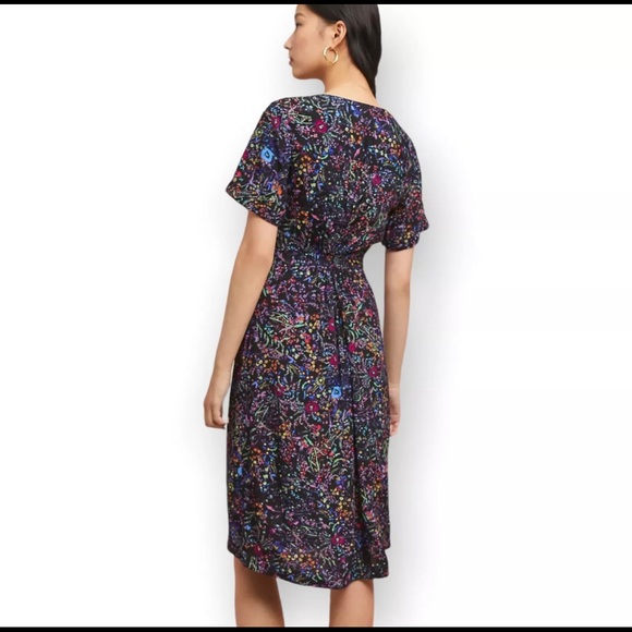 Anthropologie Leopard Floral Wrap Dress - Picture 4 of 12